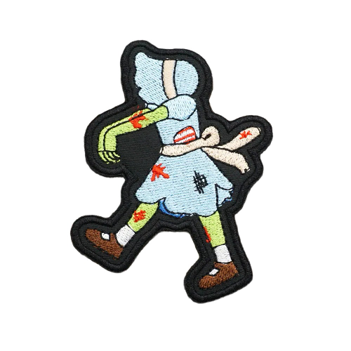 Zombie 'Sunbonnet Sue' Embroidered Velcro Patch