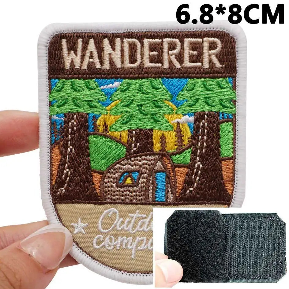Outdoor Adventure 'Wanderer' Embroidered Velcro Patch