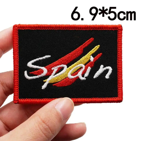 Spain Flag 'Brush Stroke | Square' Embroidered Patch