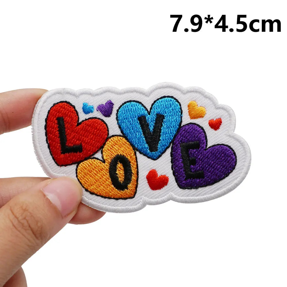 Cute 'Love Heart' Embroidered Patch
