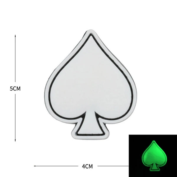 Playing Card Symbol 'Spade' PVC Rubber Velcro Patch