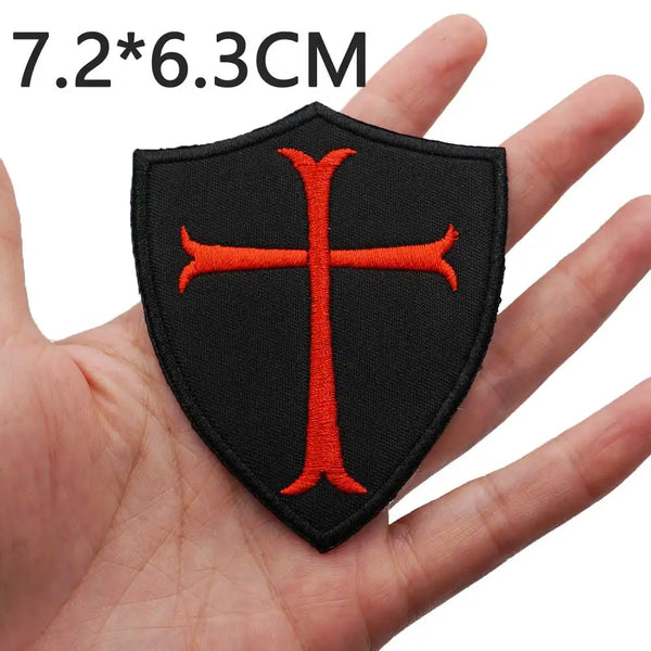 Military Tactical 'Crusader Cross Shield 1.0' Embroidered Patch