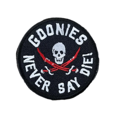 Skull 'Goonies Never Say Die!' Embroidered Velcro Patch