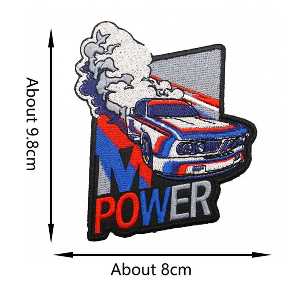 Power Vehicle Embroidered Velcro Patch