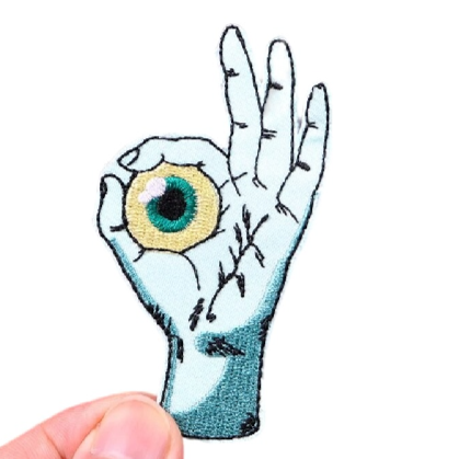 Eyeball 'Okay Hand Sign' Embroidered Patch