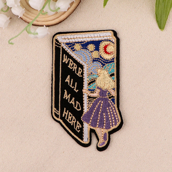 Down the Rabbit Hole 'Starry Night Book | We're All Mad Here' Embroidered Patch