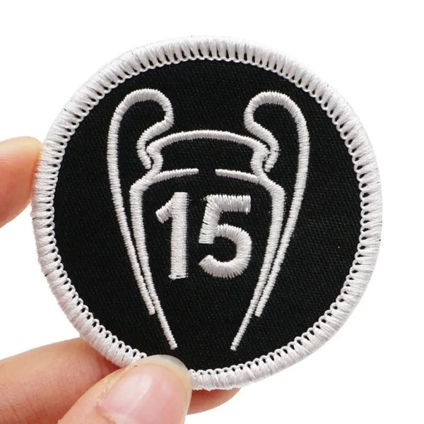 Champions League Trophy 'Number 15' Embroidered Velcro Patch