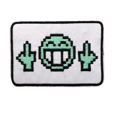 Funny Emoji 'F U Hands | Square' Embroidered Velcro Patch