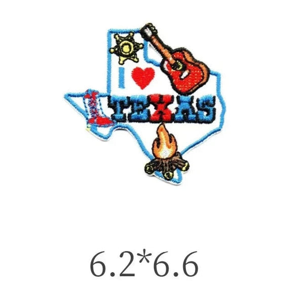 Texas Map 'I Love Texas | Camping' Embroidered Patch