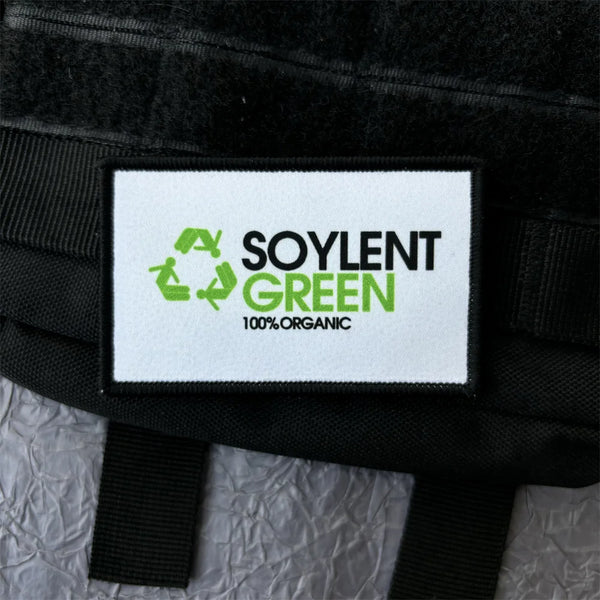 Cool 'Soylent Green 100% Organic Logo' Embroidered Velcro Patch