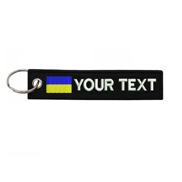 Personalized Keychain 'Ukraine Flag' Embroidered Velcro Patch