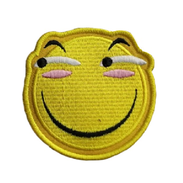 Funny Emoji 'Side Look' Embroidered Velcro Patch