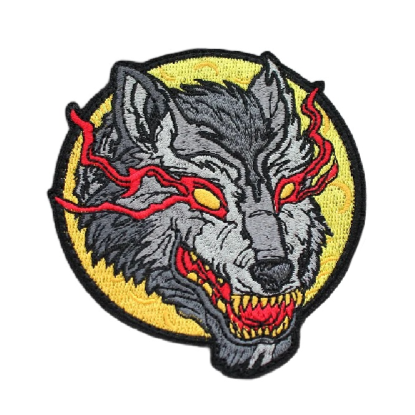 Fierce Wolf Embroidered Velcro Patch