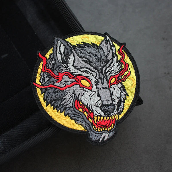 Fierce Wolf Embroidered Velcro Patch