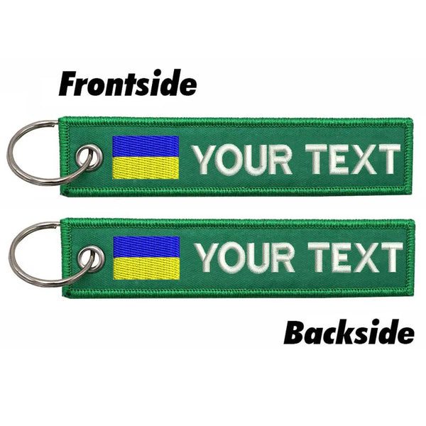 Personalized Keychain 'Ukraine Flag' Embroidered Velcro Patch