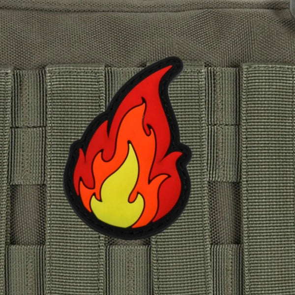 Flame Shape PVC Rubber Velcro Patch