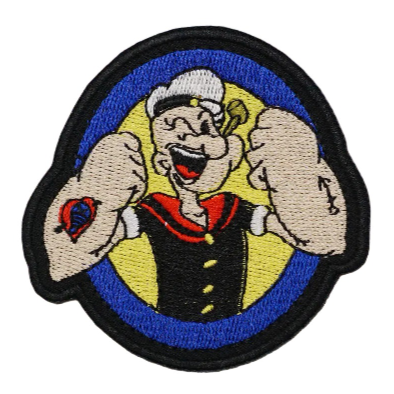 Popeye 'Strong Arms' Embroidered Velcro Patch