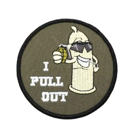 Meme 'I Pull Out' Embroidered Velcro Patch