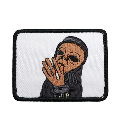 Alien 'Smoking | Square' Embroidered Velcro Patch