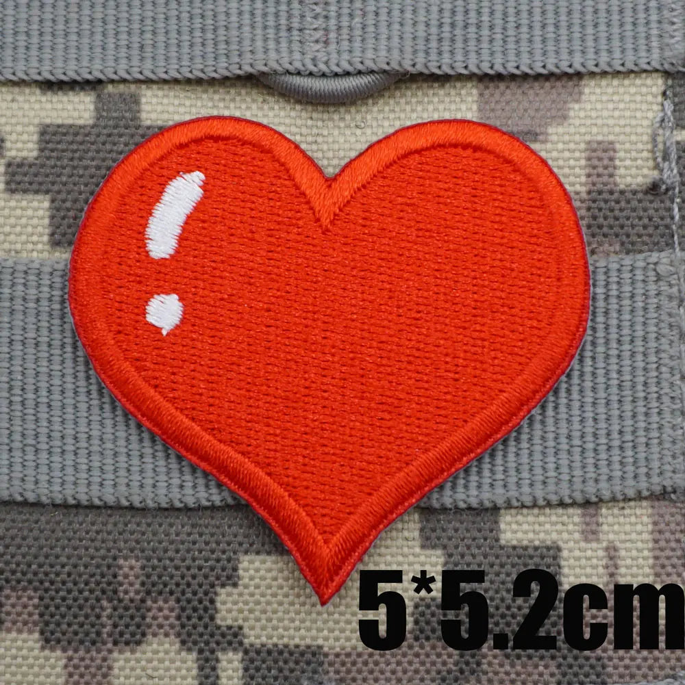 Red Heart Embroidered Velcro Patch