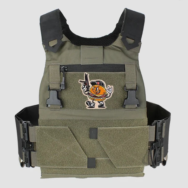 Burger Man 'Tactical Gun' Embroidered Velcro Patch