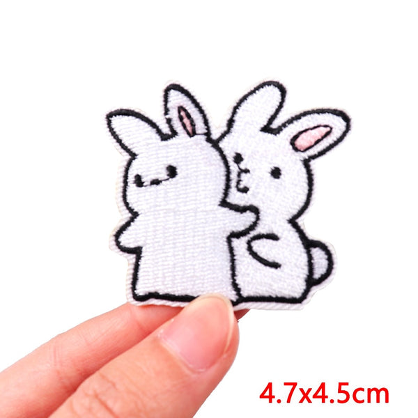 Cute 'Sweet Bunnies' Embroidered Patch