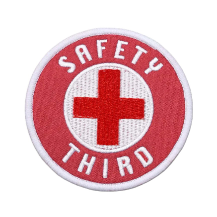 Medical 'Safety Third' Embroidered Velcro Patch