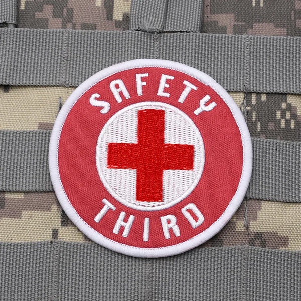 Medical 'Safety Third' Embroidered Velcro Patch