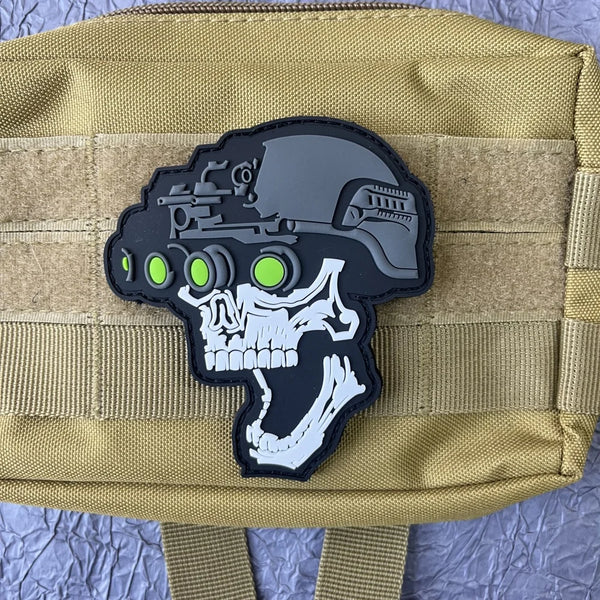 Tactical Skull Head 'Shocked' PVC Rubber Velcro Patch