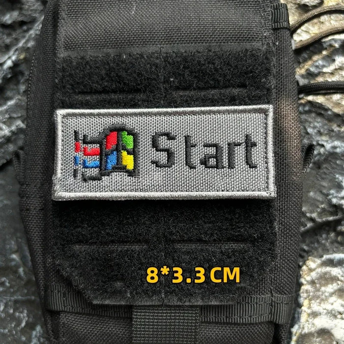 Computer Icon 'Start Menu' Embroidered Velcro Patch