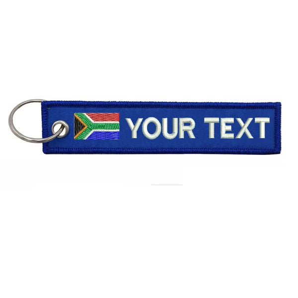 Personalized Keychain 'South Africa Flag' Embroidered Velcro Patch