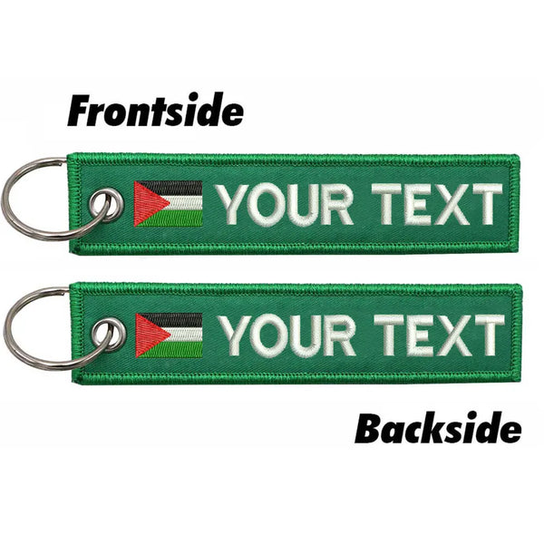 Personalized Keychain 'Palestine Flag' Embroidered Velcro Patch