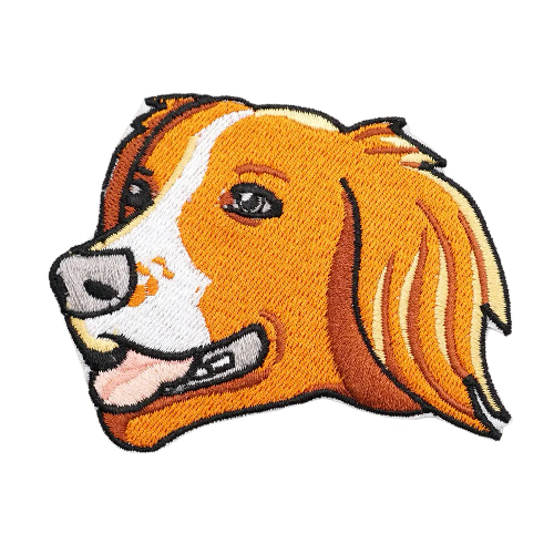 Brittany Spaniel 'Head' Embroidered Velcro Patch