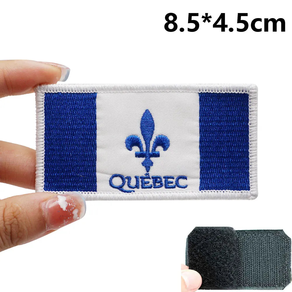Quebec Flag Embroidered Velcro Patch
