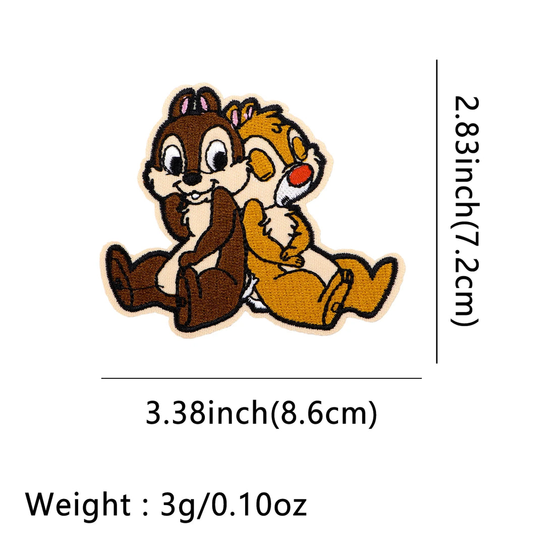 Chipmunk Duo 'Chip and Dale' Embroidered Patch