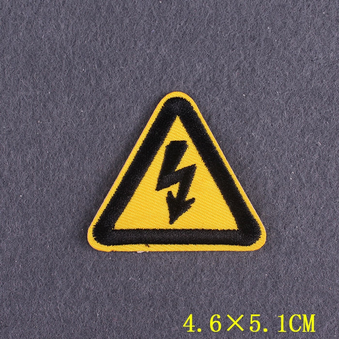 Warning Sign 'High Voltage' Embroidered Patch