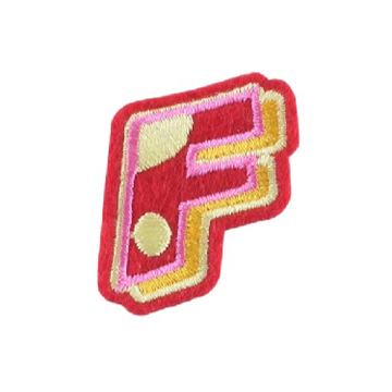 Cute Letter F 'Colorful' Embroidered Patch