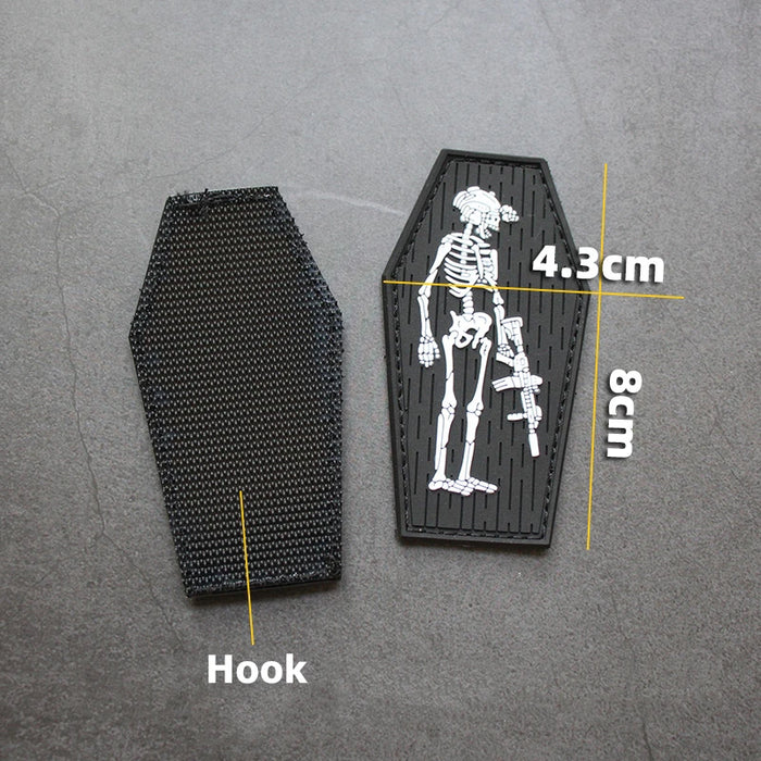 Skeleton Soldier 'Tactical Gun' PVC Rubber Velcro Patch