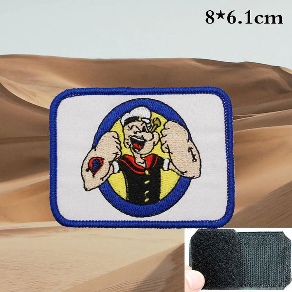 Popeye 'Strong Arms | Square' Embroidered Velcro Patch