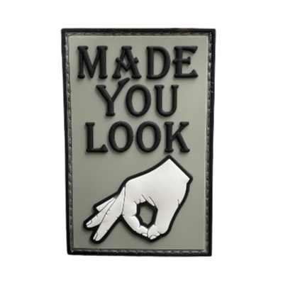 Funny 'Made You Look | Okay Sign' PVC Rubber Velcro Patch