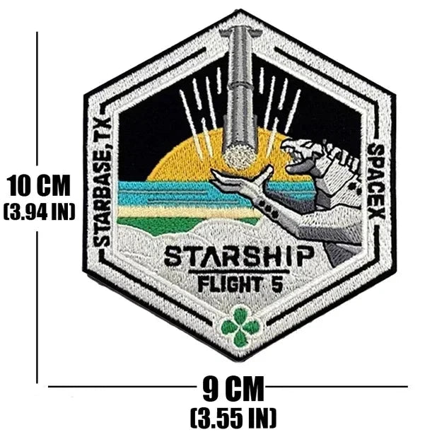 SpaceX 'Starship Flight Test 5' Embroidered Velcro Patch