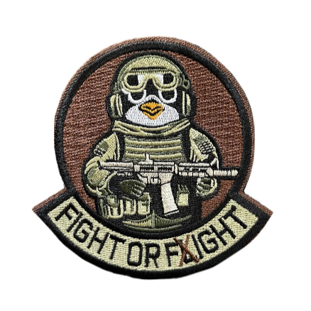 Tactical Penguin 'Fight or Fight' Embroidered Velcro Patch