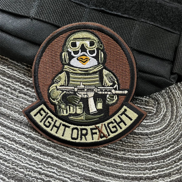 Tactical Penguin 'Fight or Fight' Embroidered Velcro Patch