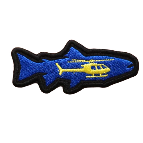 Helicopter x Fish Embroidered Velcro Patch