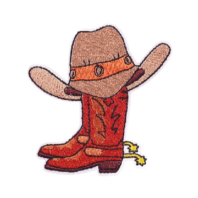 Cowboy 'Hat and Boots' Embroidered Patch