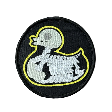 Duck Skeleton 'Round' Embroidered Velcro Patch