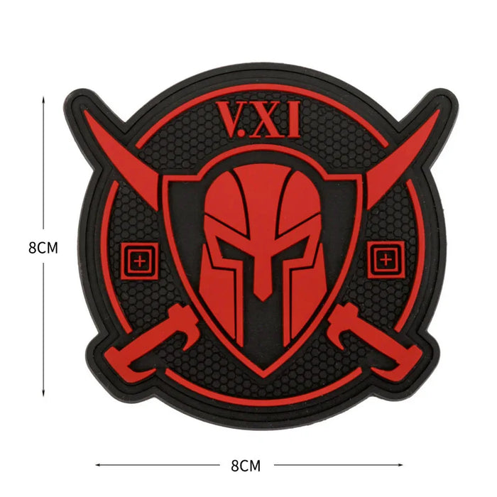 Military Tactical 'Spartan Shield' PVC Rubber Velcro Patch