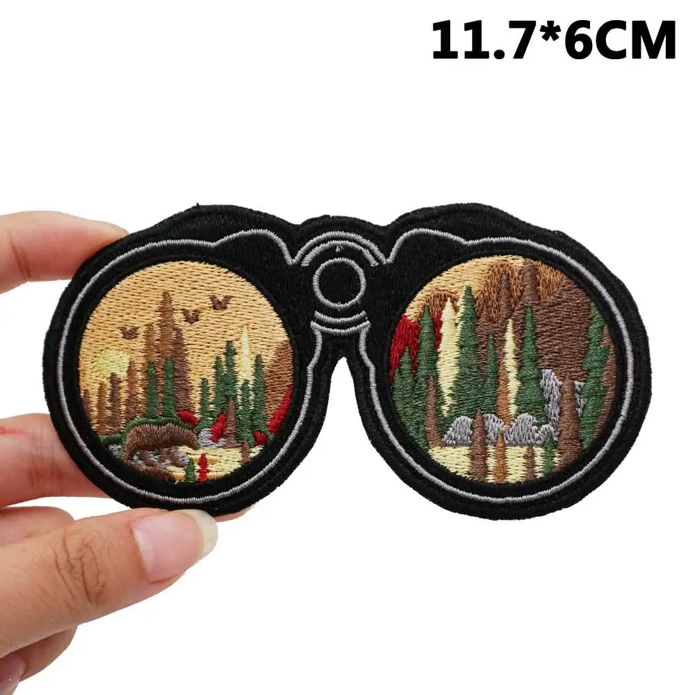 Outdoor Adventure 'Binocular' Embroidered Patch