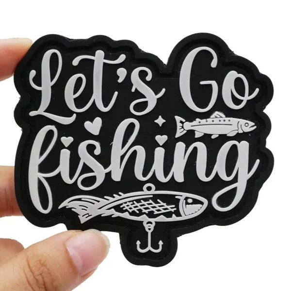 Let's Go Fishing PVC Rubber Velcro Patch