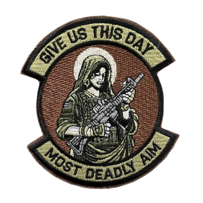 Tactical Angel 'Give Us This Day Most Deadly Aim' Embroidered Velcro Patch